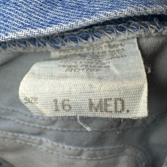 Vintage Riders Elastic Waist Light Wash Denim High Waisted Bare Back 16 Med - Picture 4 of 8